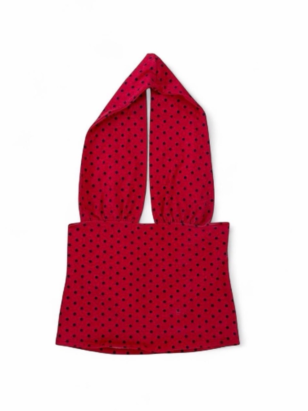 Red Polka Dot Halter Top | Cotton Spandex